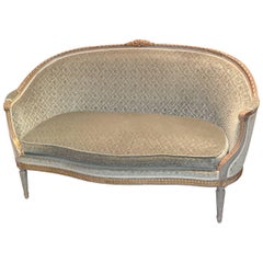 19th Century French Curved Louis XVI Settee