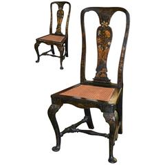 Pair of English Hand-Painted Side Chairs, circa 1780