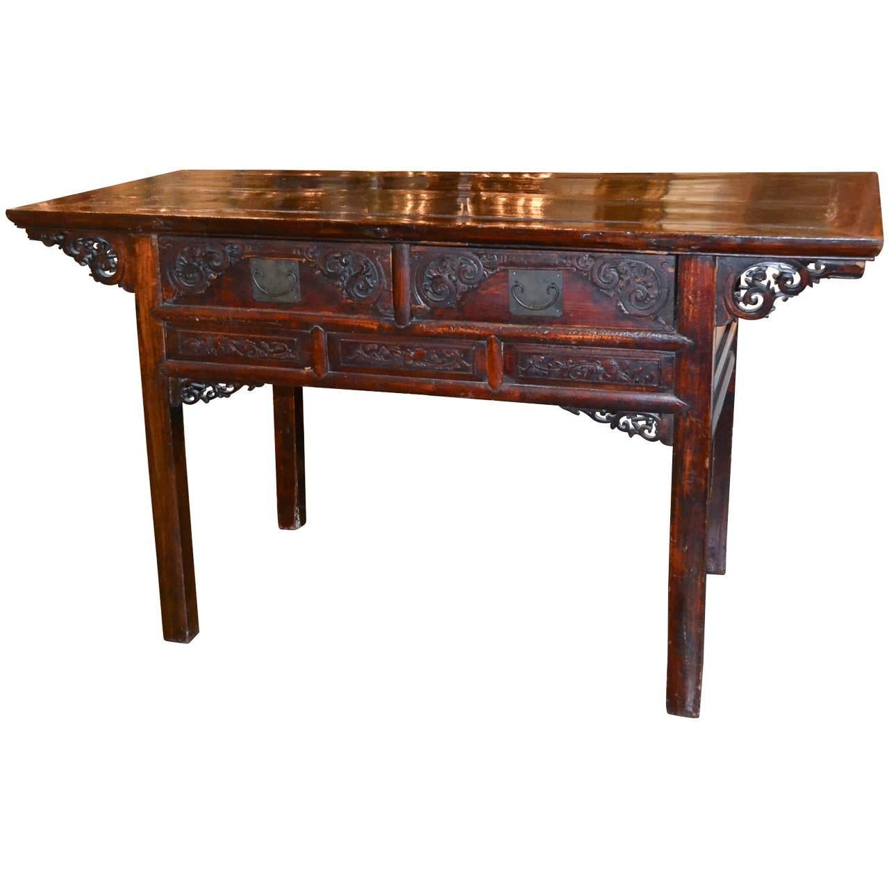 Nice Carved Oriental Server, circa 1920