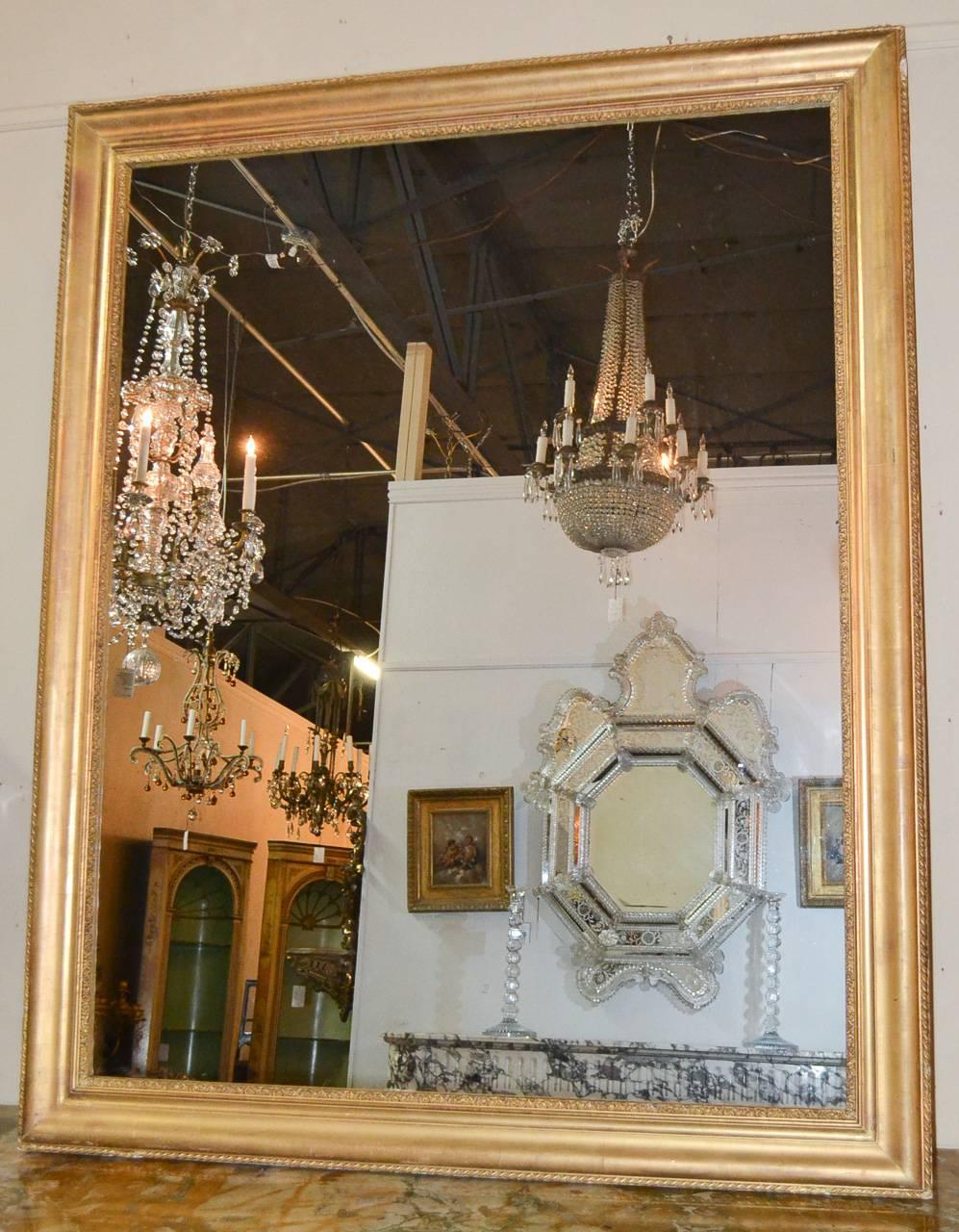 19th Century French Giltwood Mantel Mirror 1