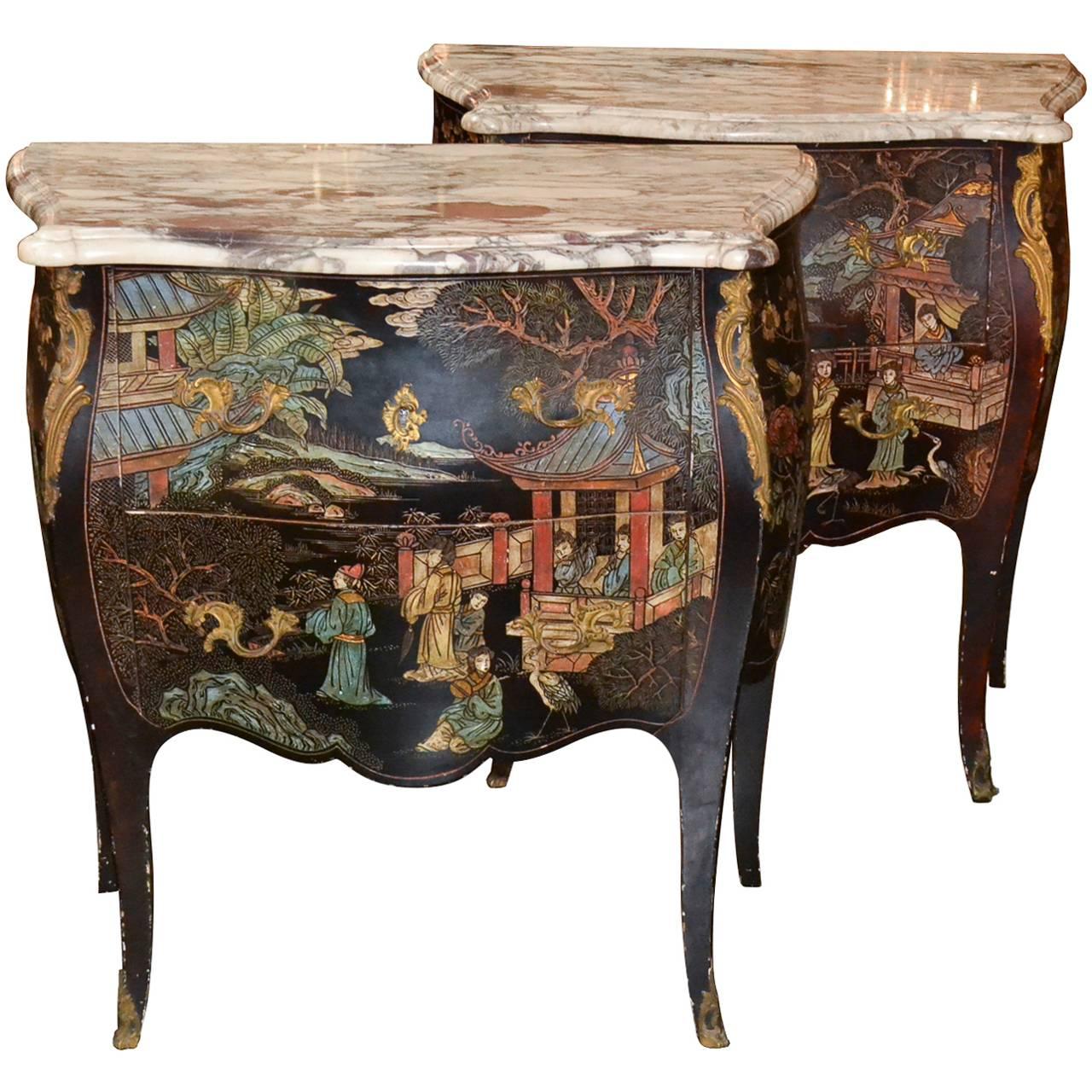 Excellent Pair of French Coromandel Commodes