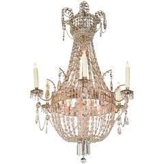 19th Century Swedish Crystal Chandelier