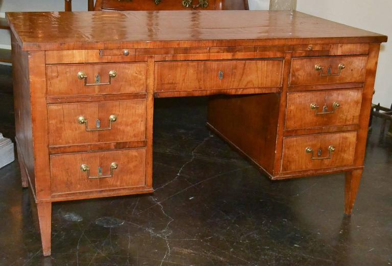 Walnut 19th Century French Directoire Partners Desk For Sale