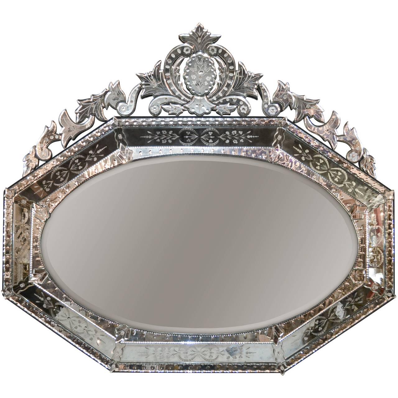 Excellent Oversized Venetian Shaped Mirror