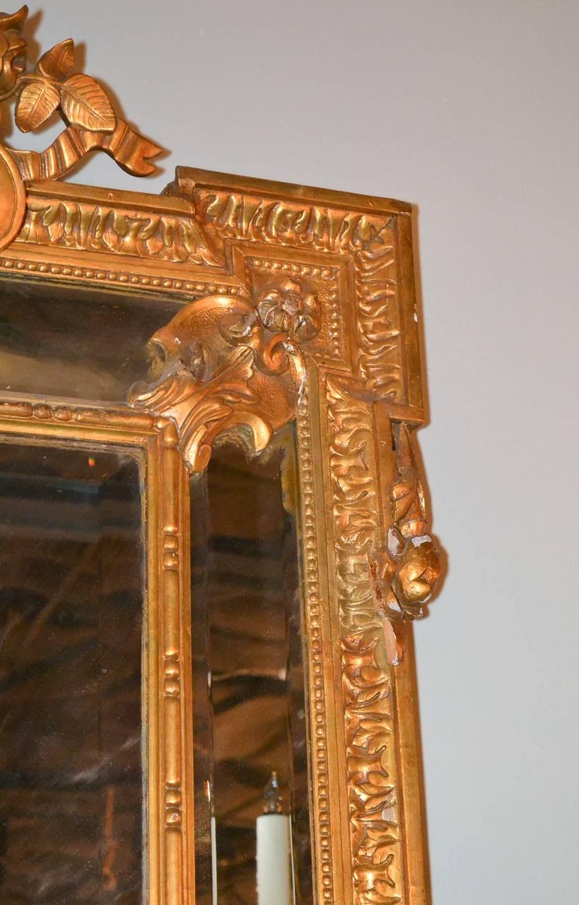 French Louis XVI Giltwood Mirror In Good Condition In Dallas, TX