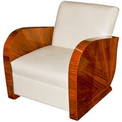 French Art Deco Rosewood Armchair