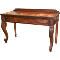 Antique Mahogany English Regency Console with Drawer, circa 1860