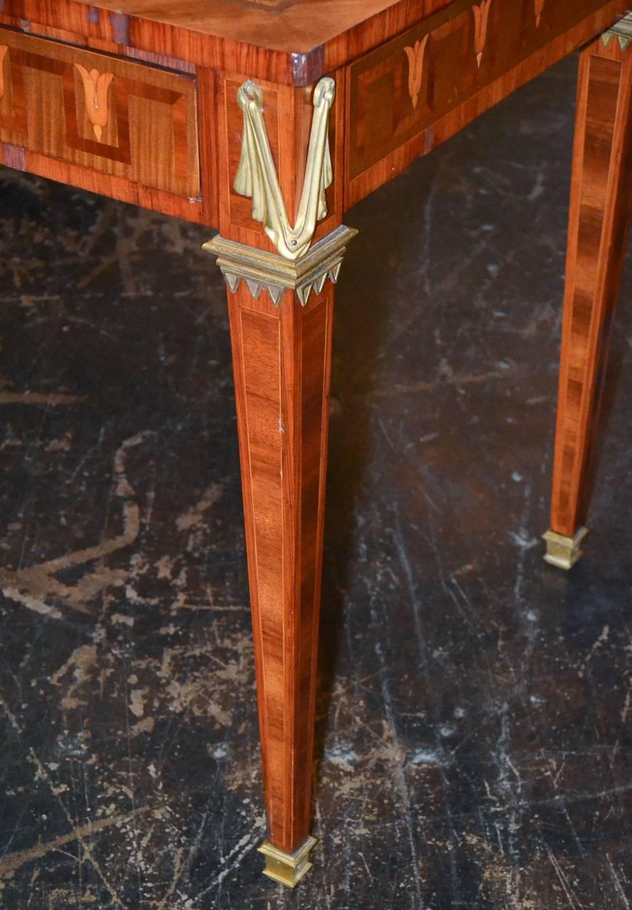 Gilt French Transitional Parquetry Inlaid Desk