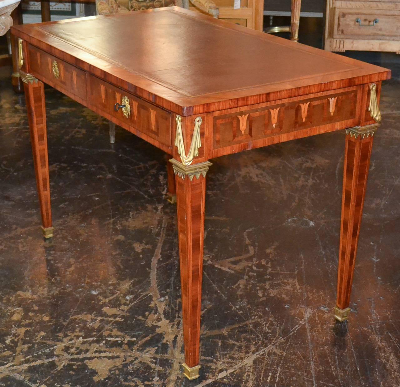 French Transitional Parquetry Inlaid Desk 1