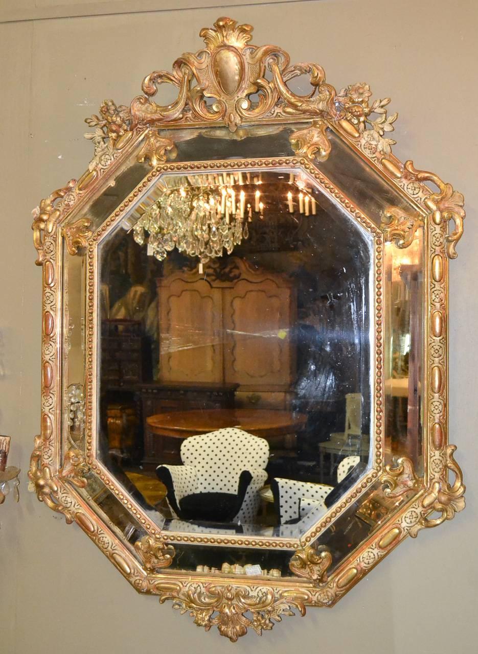 19th Century French Giltwood Mirror In Good Condition In Dallas, TX