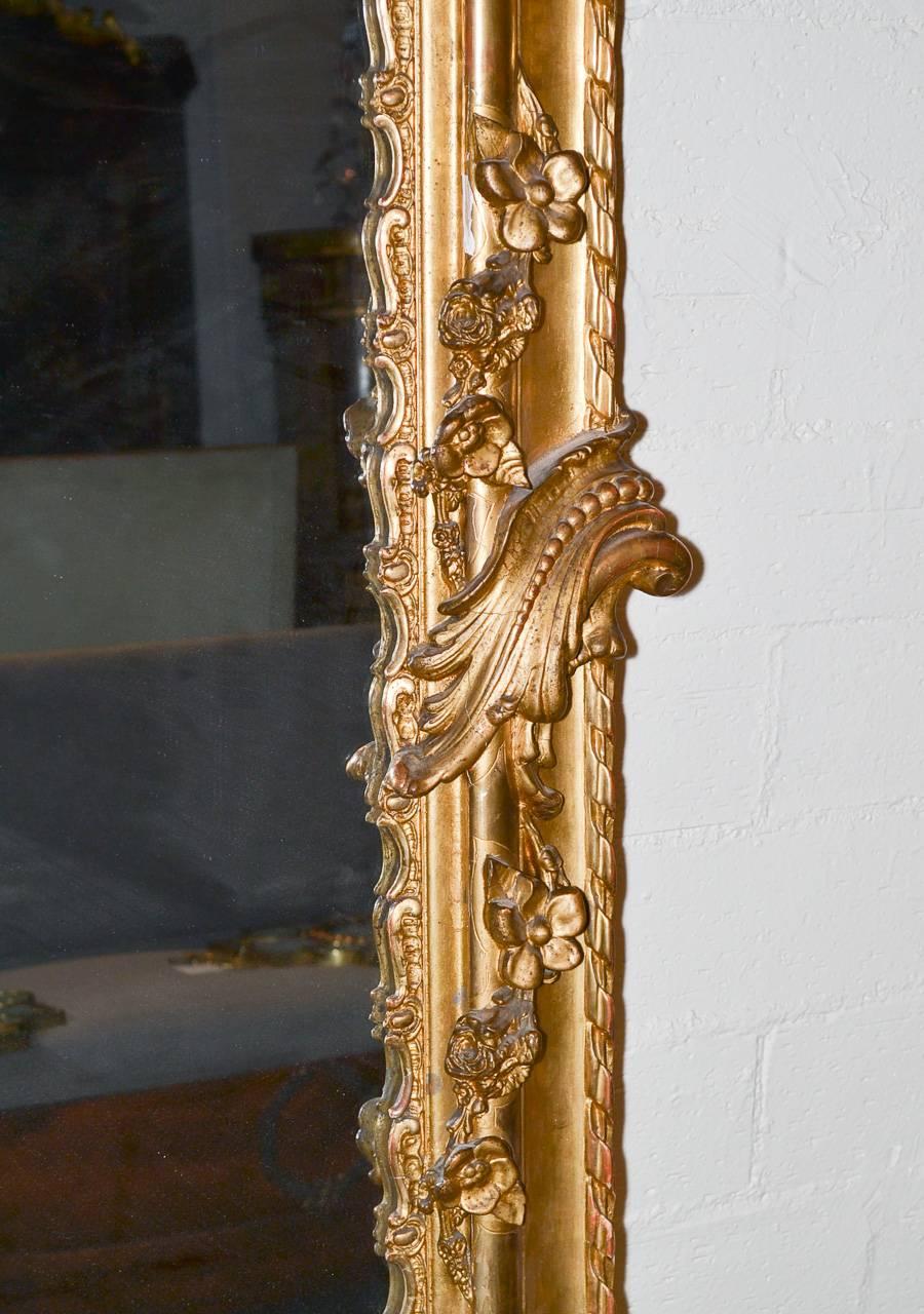 19th Century Palace Size French Baroque Mirror In Good Condition In Dallas, TX