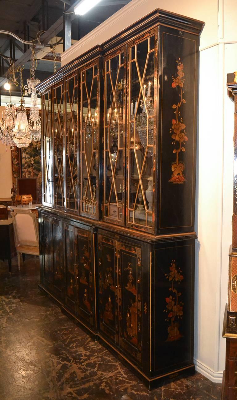 Superb 19th Century English Chinoiserie Breakfront 3