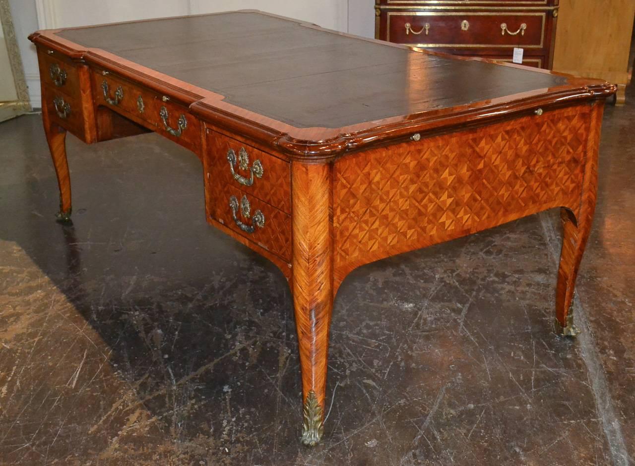 Magnificent Italian Parquetry Partners Desk For Sale 3