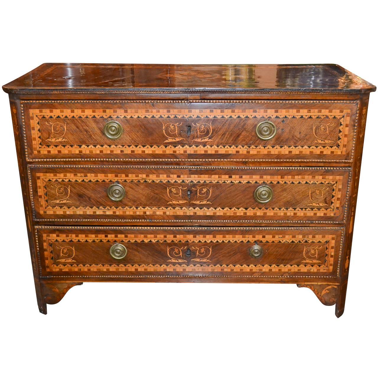 Exceptional 18th Century Italian Marquetry Commode