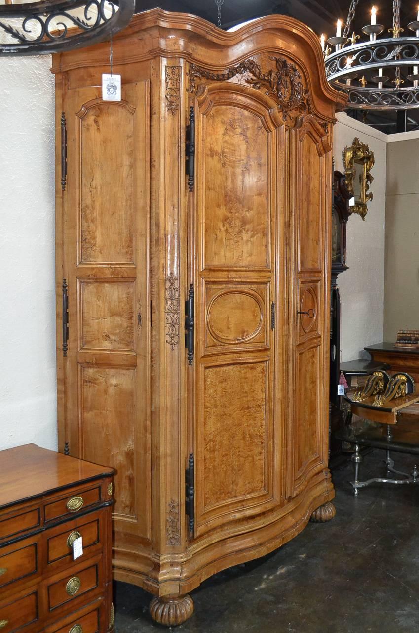 Walnut Incredible 18th Century French Armoire from Lyon For Sale