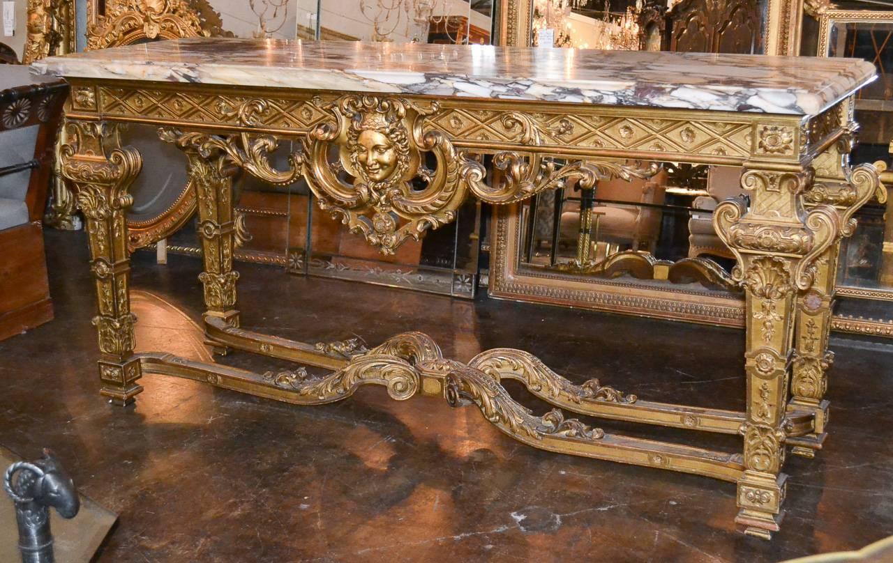 19th Century French Regency Giltwood Console In Good Condition In Dallas, TX