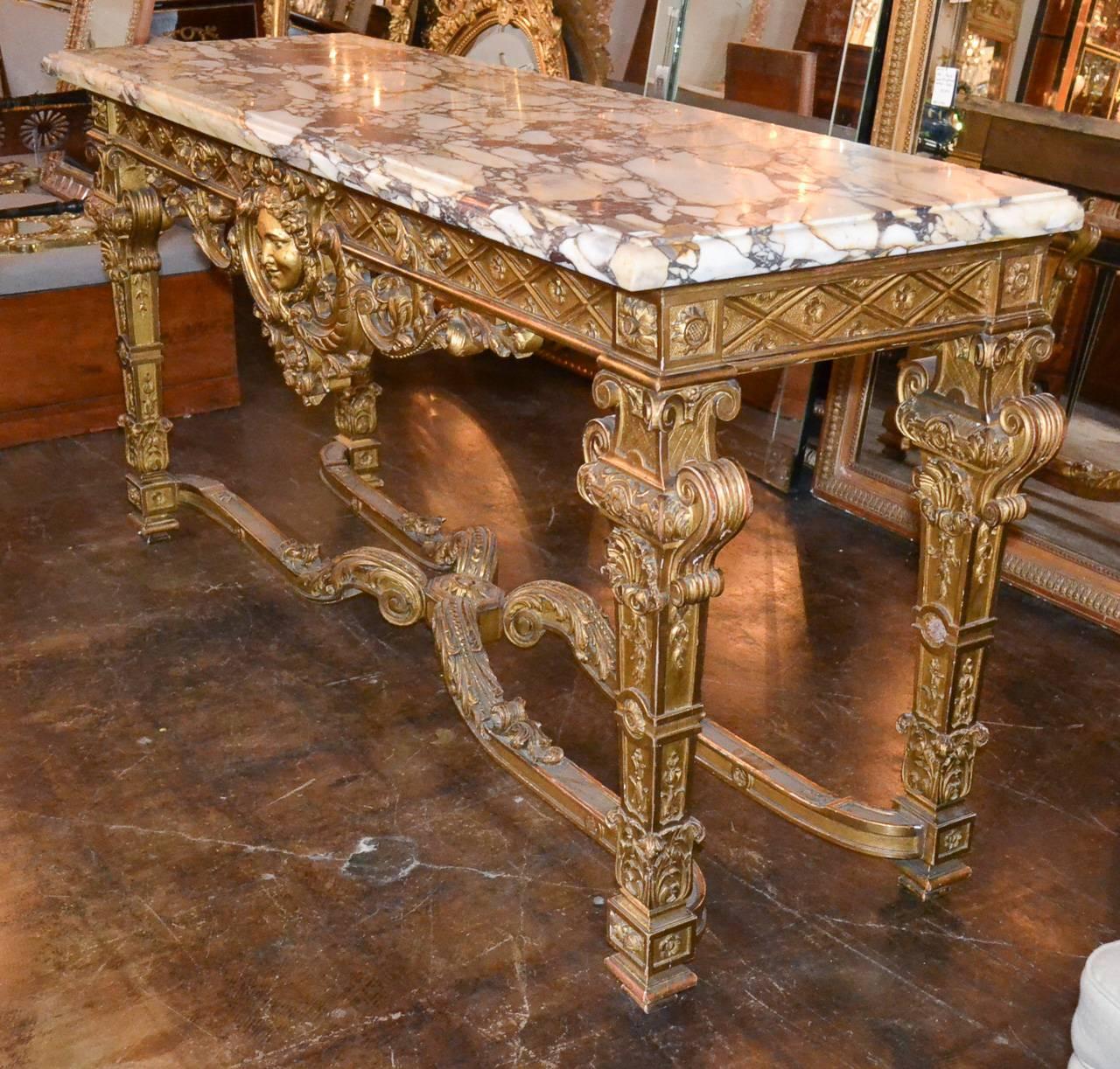 19th Century French Regency Giltwood Console 4