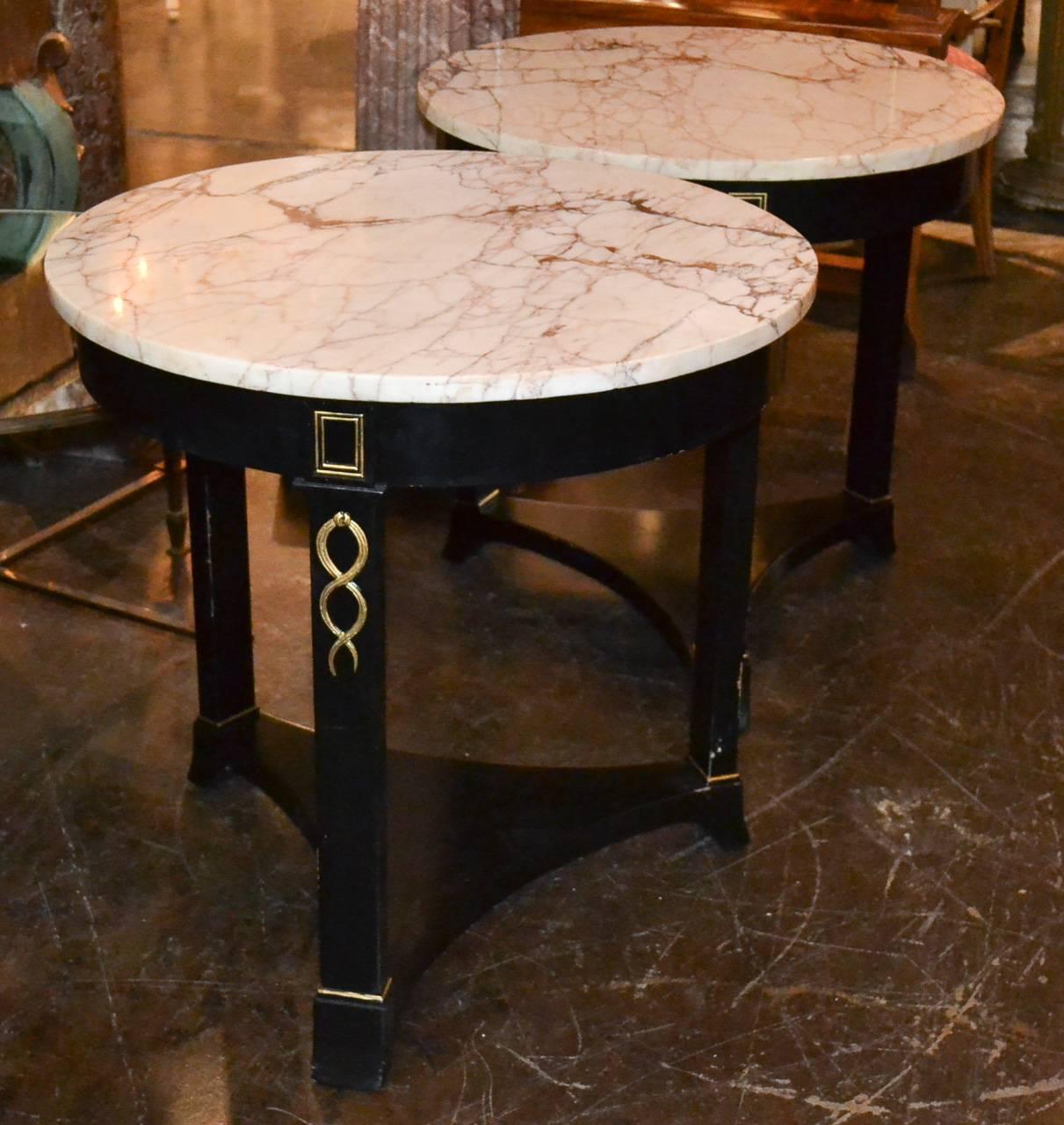 Great Pair of French Jansen Side Tables 2