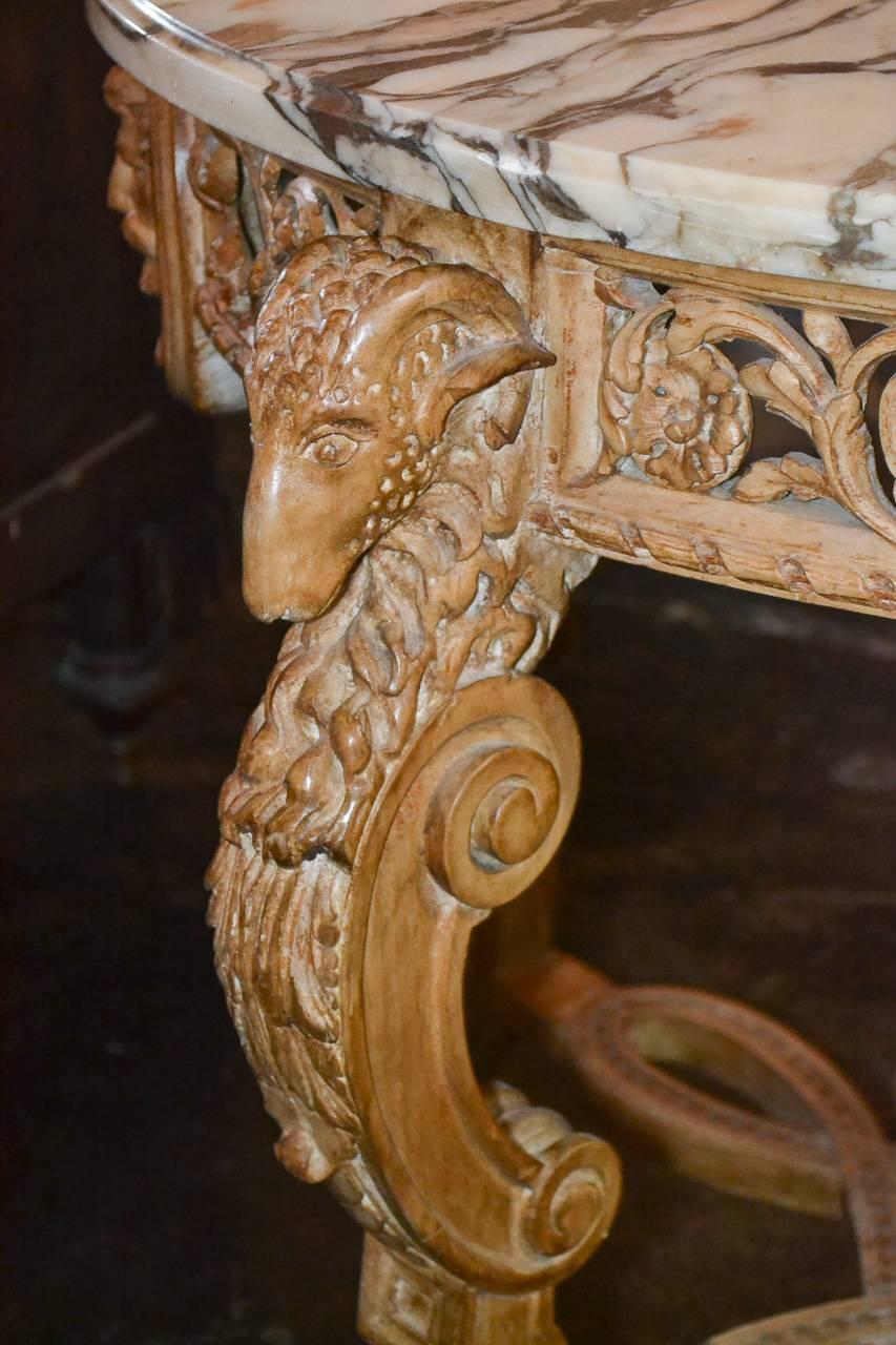 19th Century English Ram's Head Center Table In Good Condition In Dallas, TX
