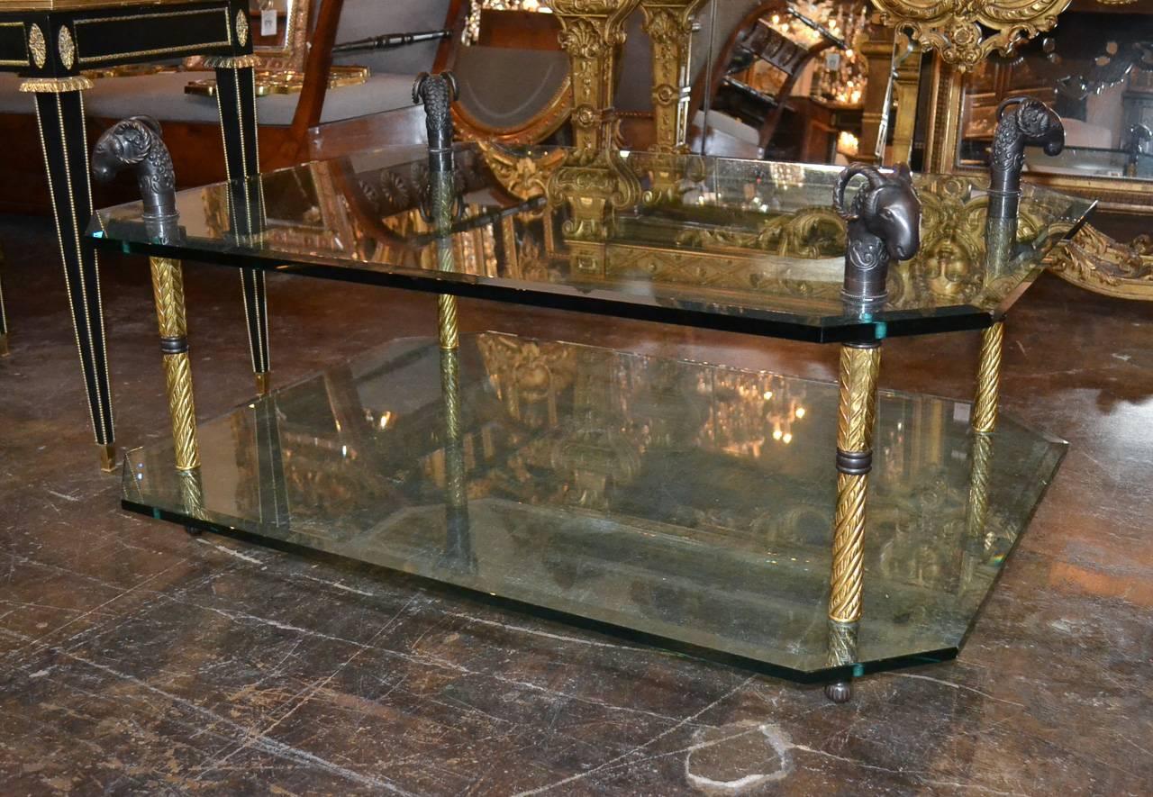 Great Quality Midcentury Bronze Coffee Table In Good Condition In Dallas, TX