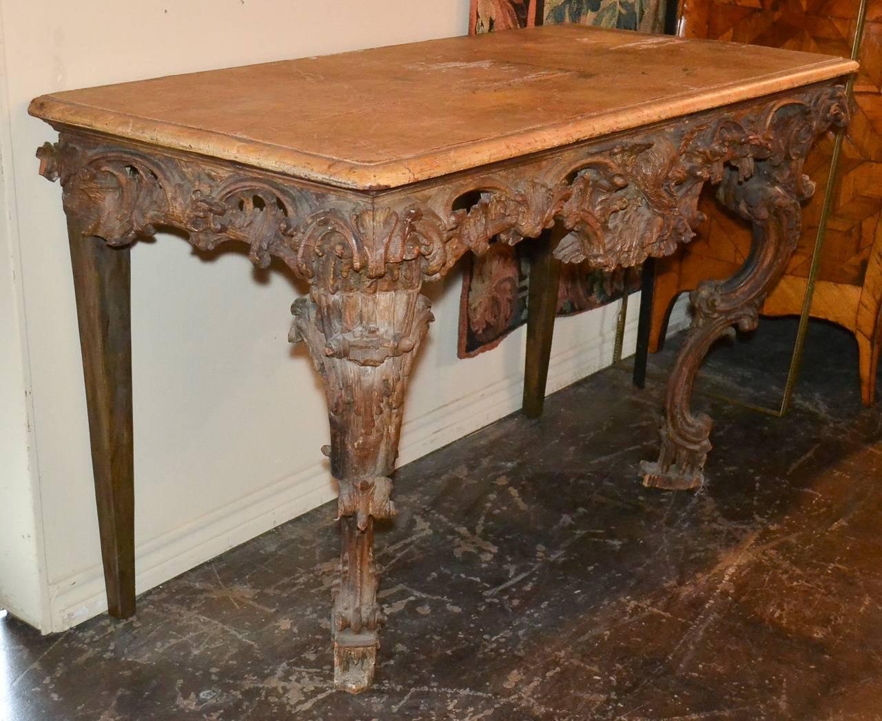 18th Century Italian Carved Console 3