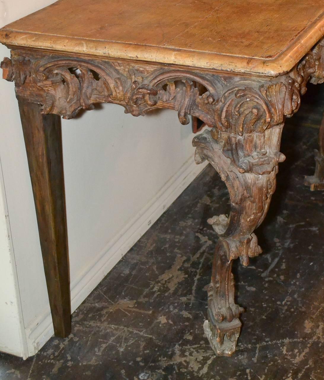 18th Century Italian Carved Console 2