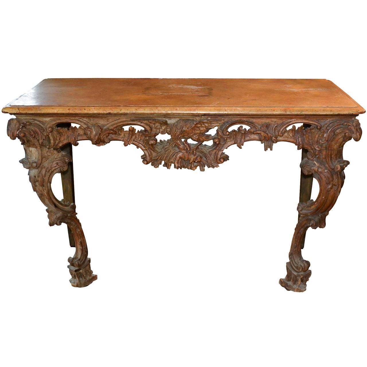 18th Century Italian Carved Console