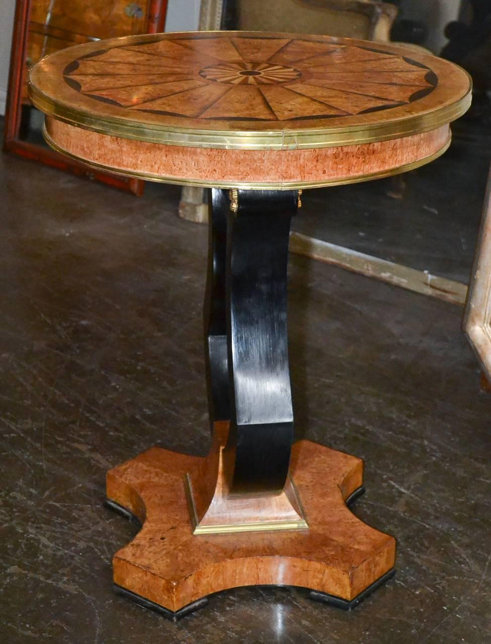 Superb 19th Century Russian Lyre Base Table 1