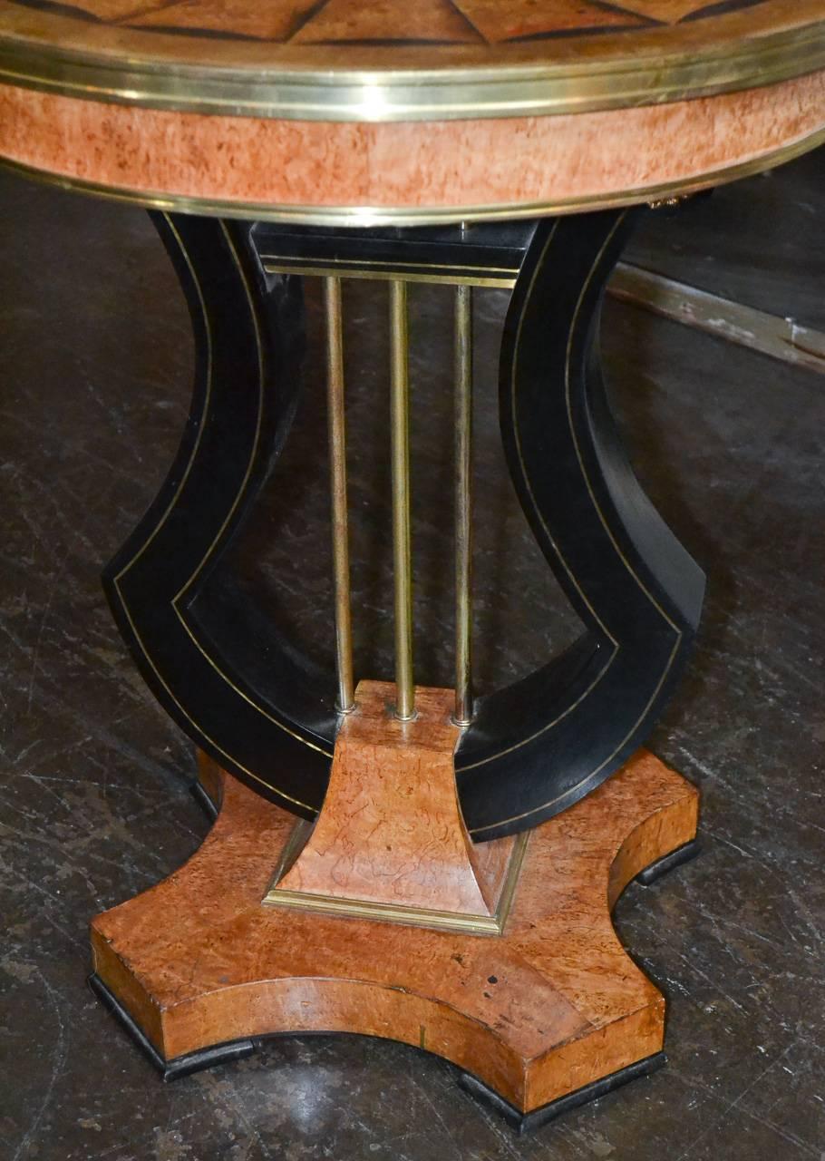 Superb 19th Century Russian Lyre Base Table In Good Condition In Dallas, TX