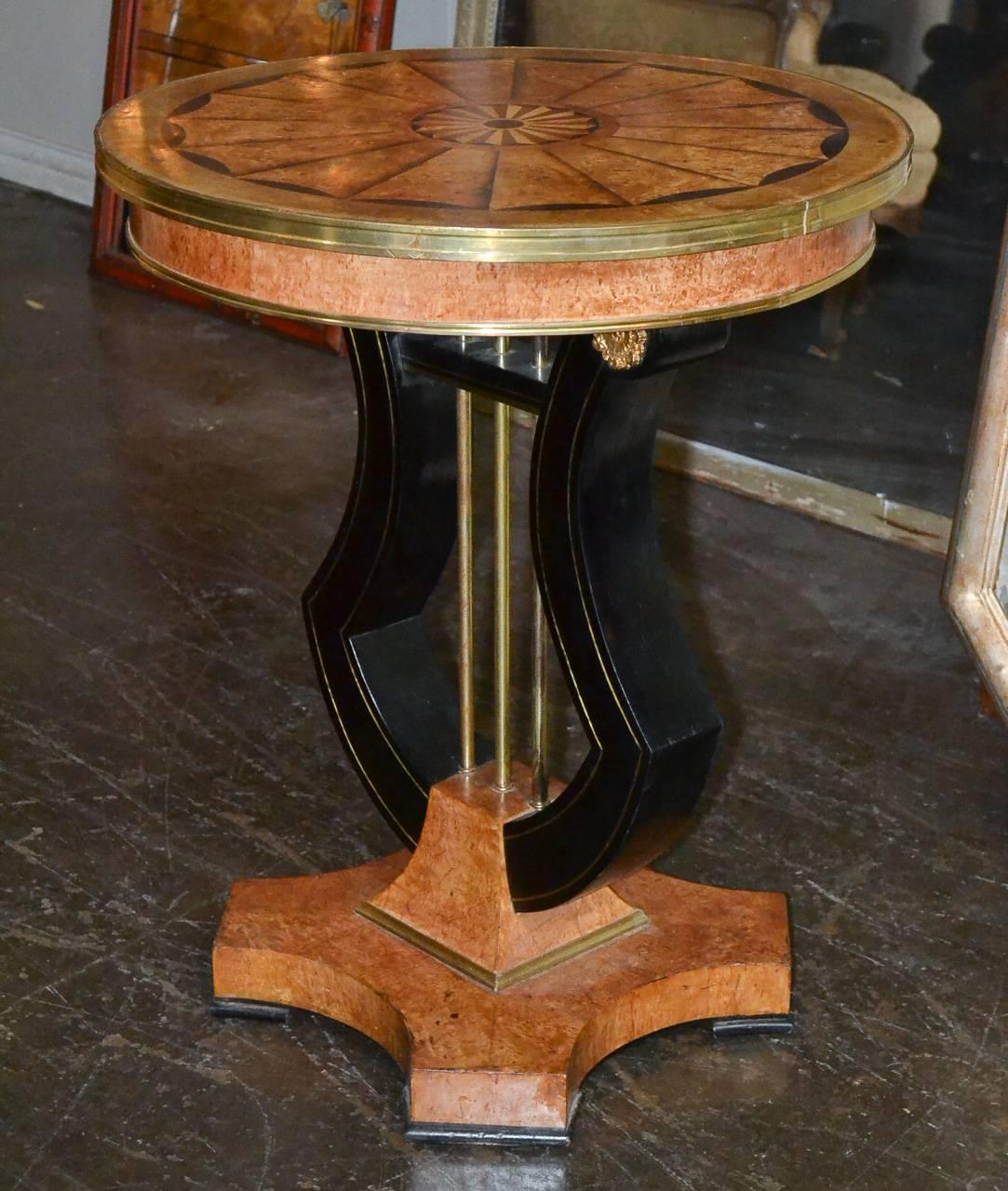 Birdseye Maple Superb 19th Century Russian Lyre Base Table