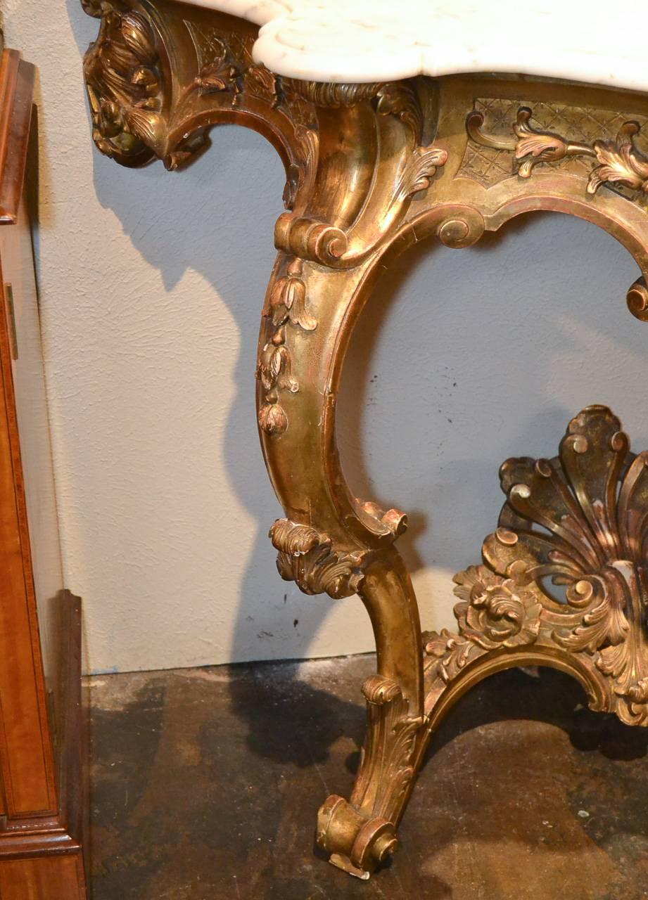 Carved Fine 19th Century French Louis XV Console