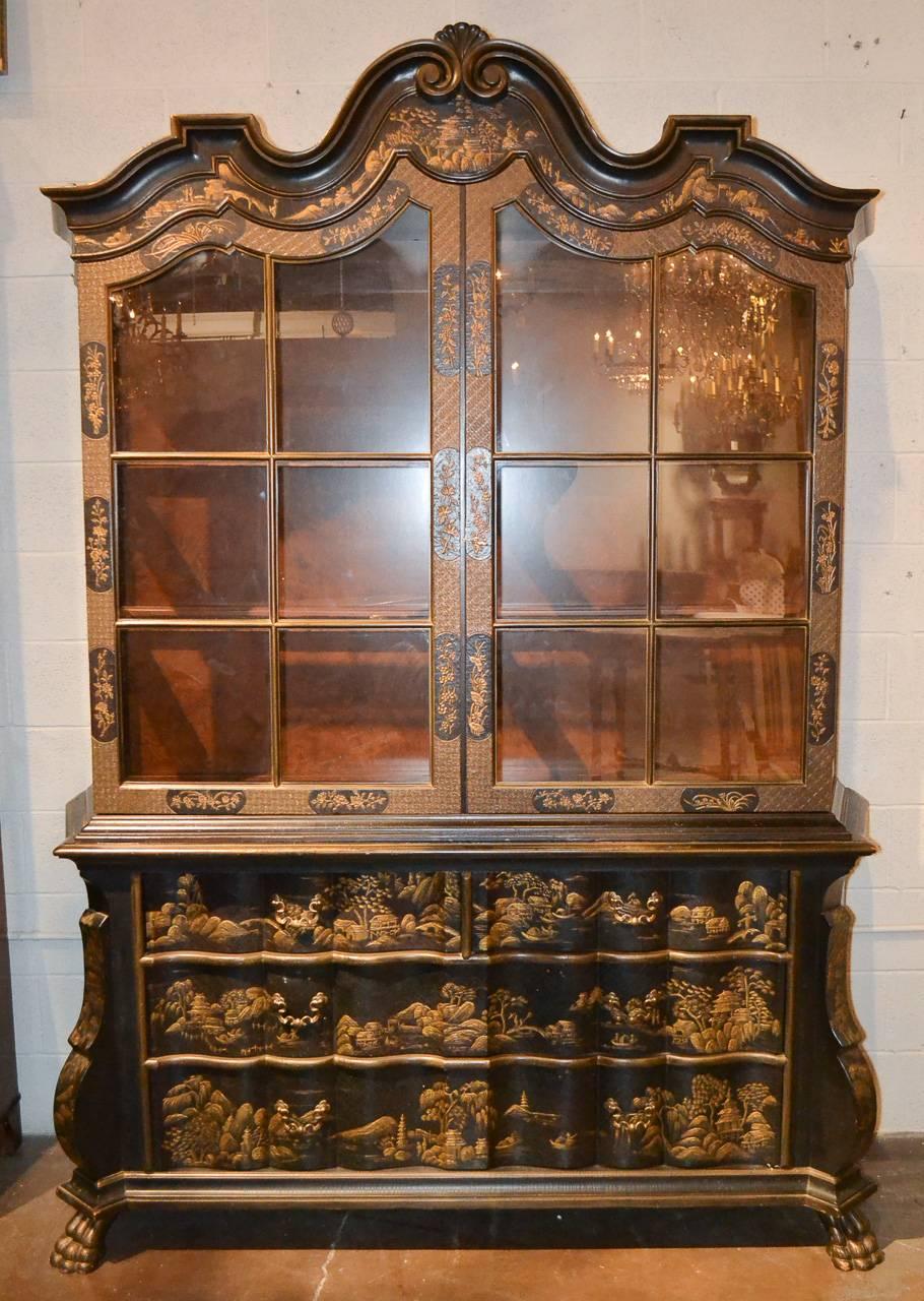 Late 20th Century Fine Baker Chinoiserie Dutch Display Cabinet