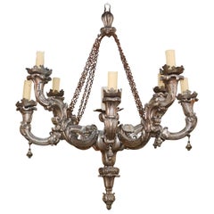 Palatial Italian Baroque Silver Gilt Chandelier