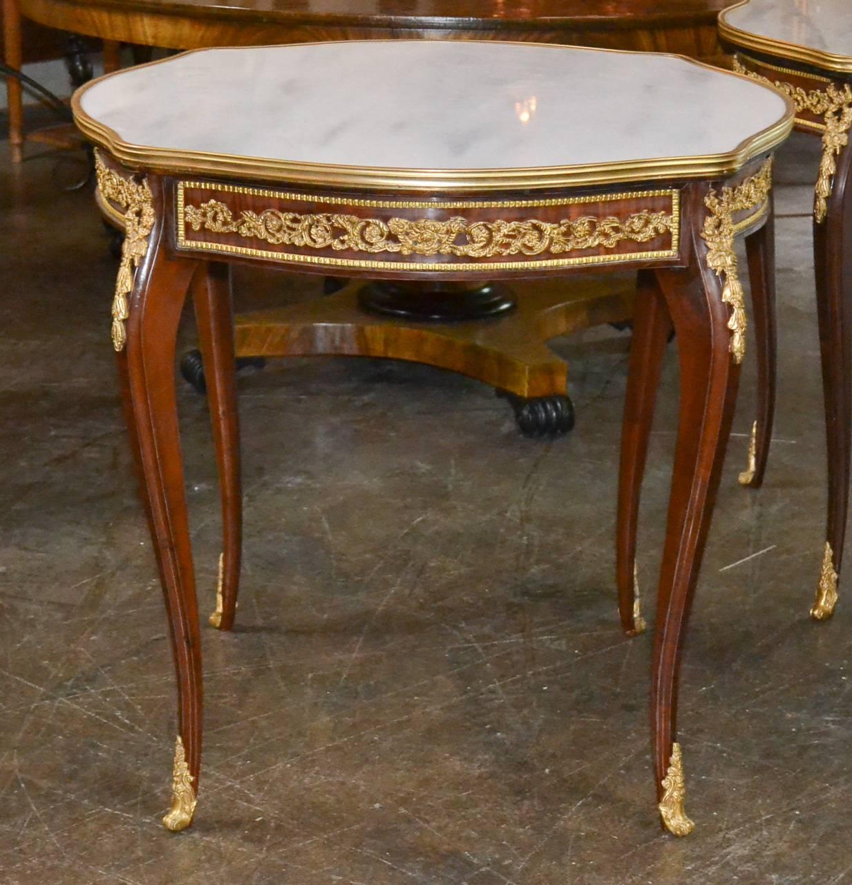 Excellent Pair of French Mahogany Side Tables 4