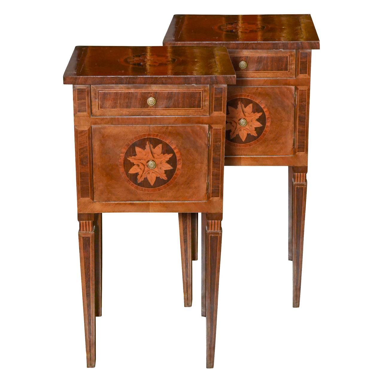 19th Century Pair of Italian Neoclassical Side Tables
