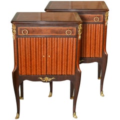 Pair of French Transitional Bronze Mounted Side Tables