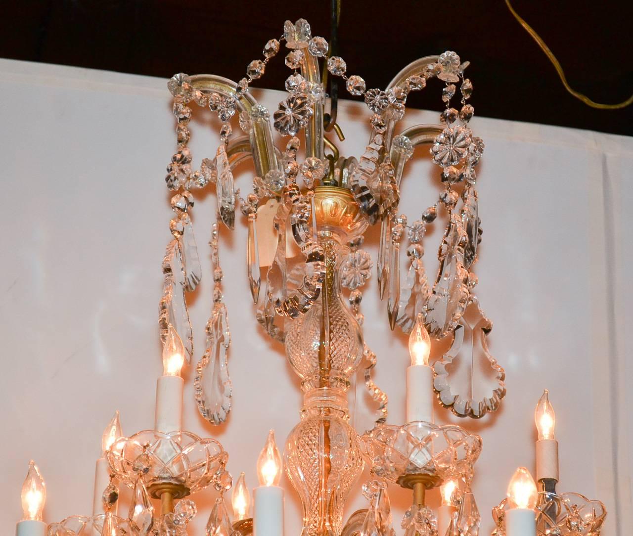 Crystal French Maria Theresa 18-Light Chandelier