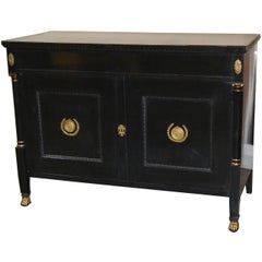 French Empire Black Lacquered Buffet