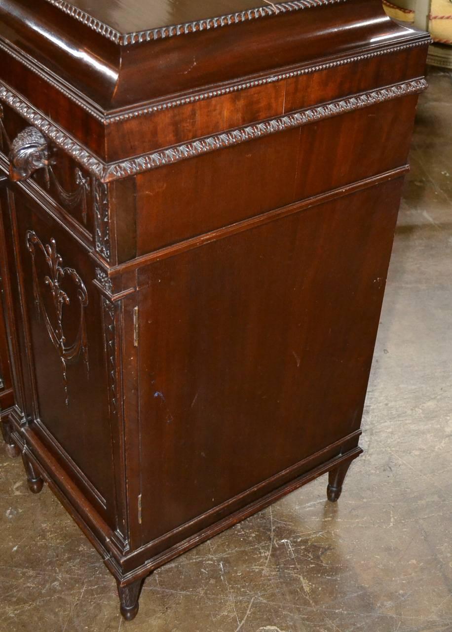 Pair of English Adams Pedestal Side Cabinets In Good Condition In Dallas, TX