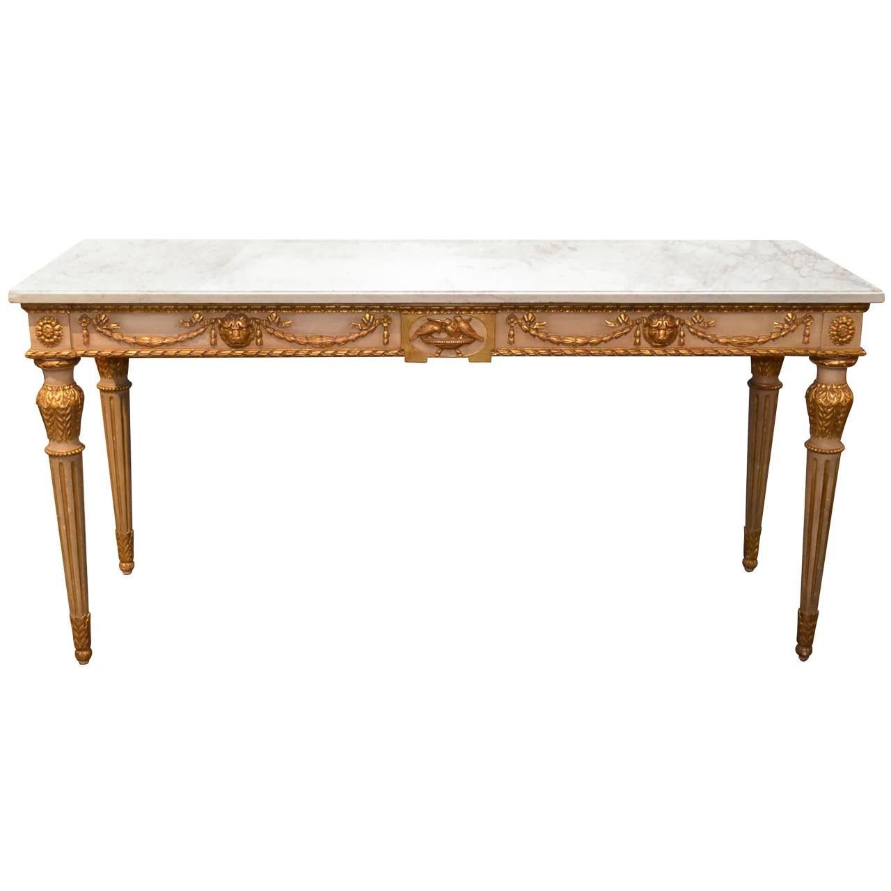 Excellent Carved and Parcel-Gilt Jansen Console