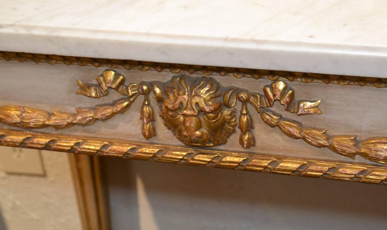 French Excellent Carved and Parcel-Gilt Jansen Console