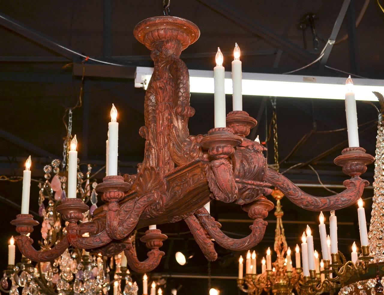 19th Century Italian Carved Chandelier 1