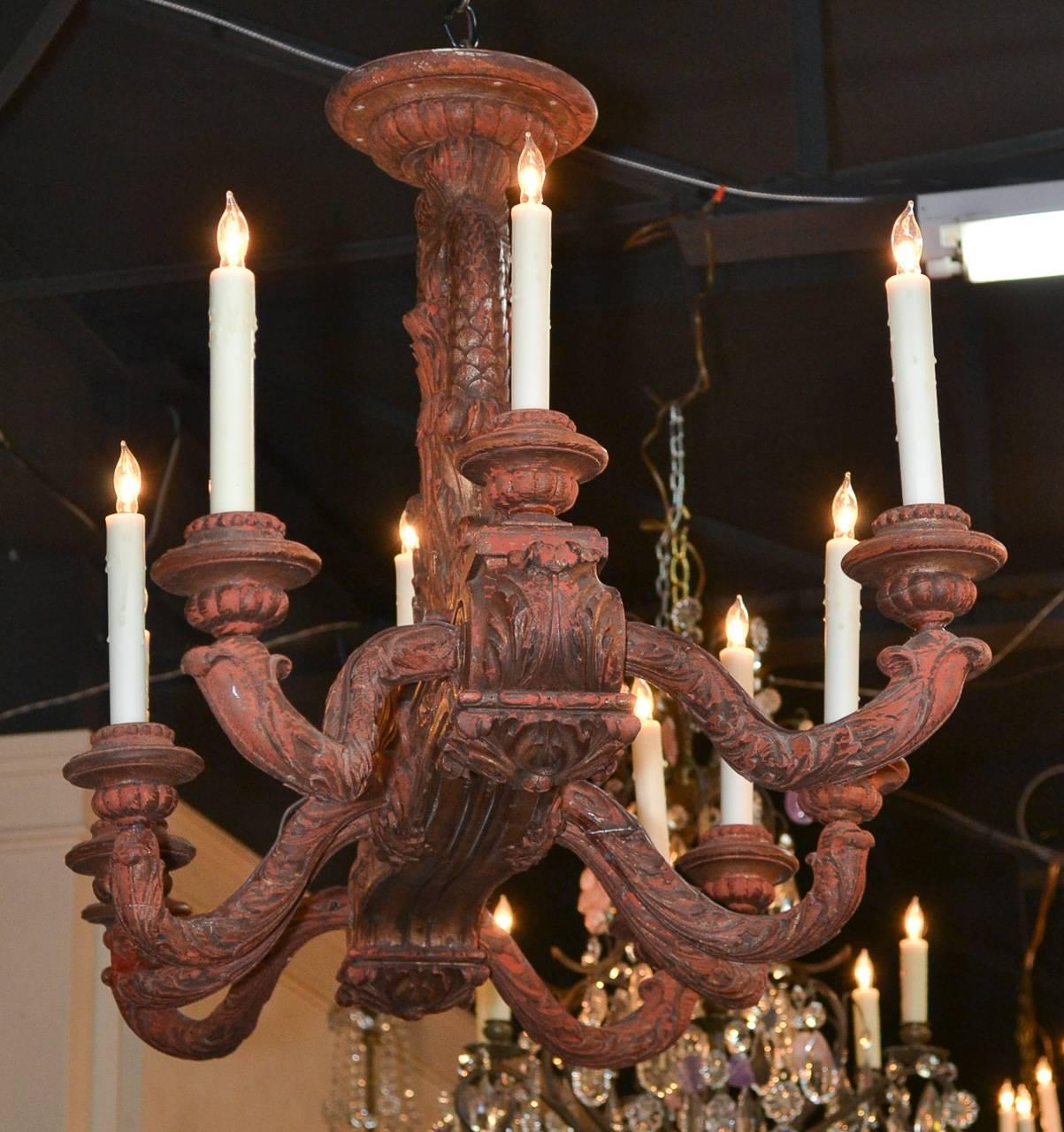 19th Century Italian Carved Chandelier 3