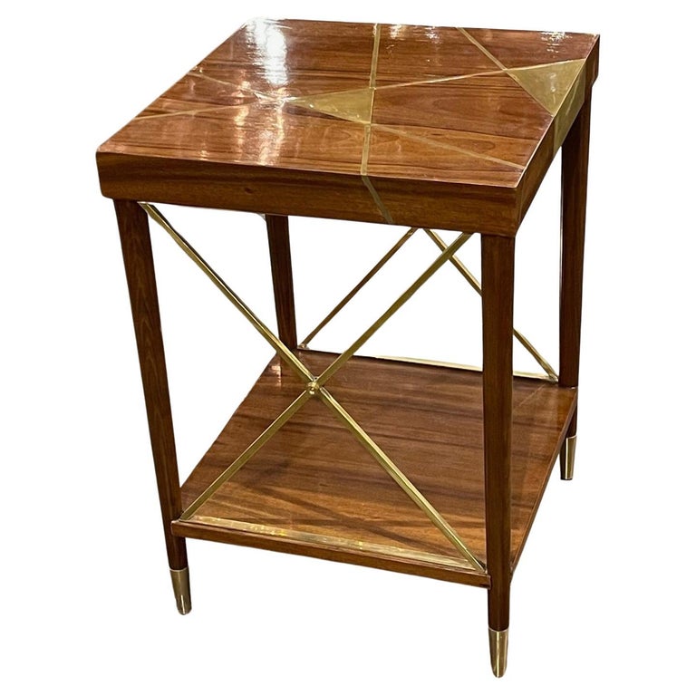 Italian MidCentury Walnut Side Table For Sale at 1stDibs