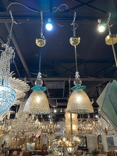 Pair of Modern Murano Glass Multicolored Pendants