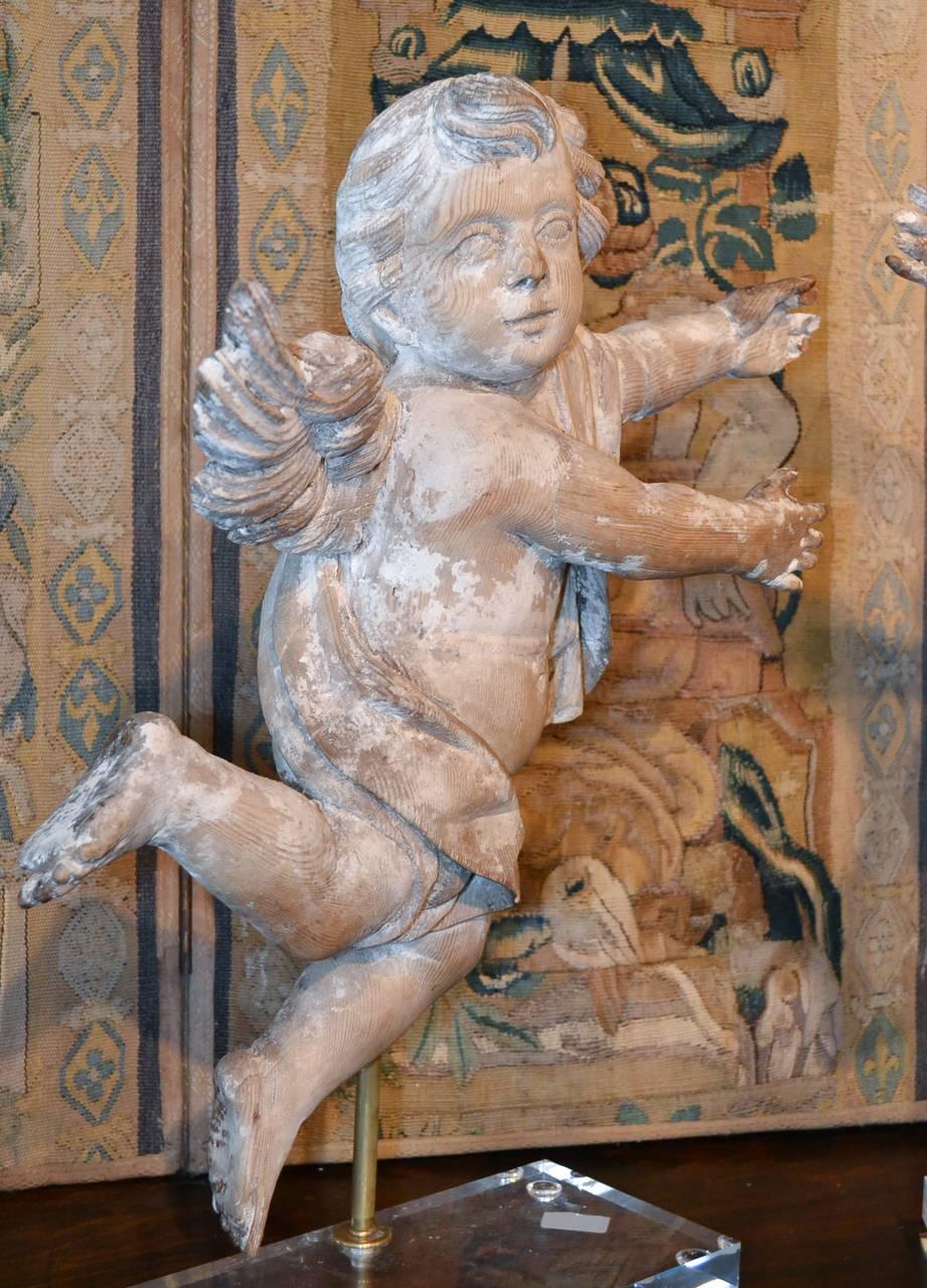 Pair of Early 19th Century Italian Carved Putti 4