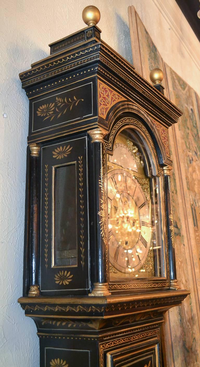 Fine 19th Century English Chinoiserie Tall Case Clock 3