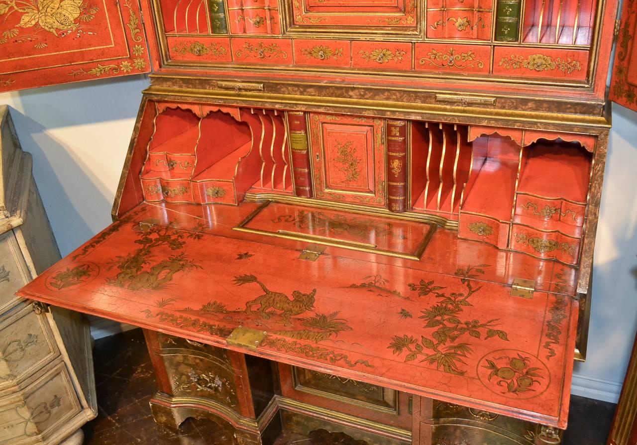 Outstanding English Chinoiserie Bureau Bookcase 4