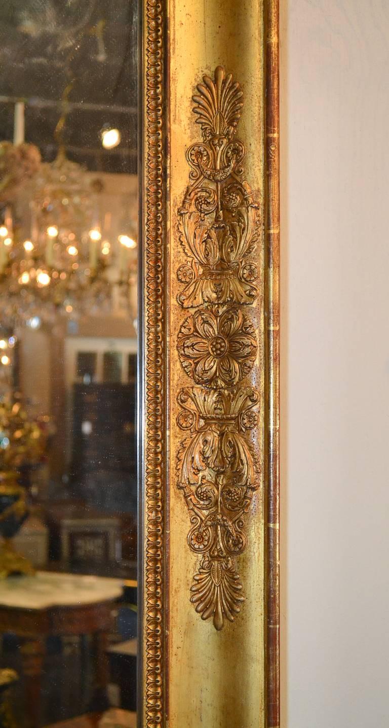 19th Century French Napoleon III Giltwood Mirror In Good Condition For Sale In Dallas, TX