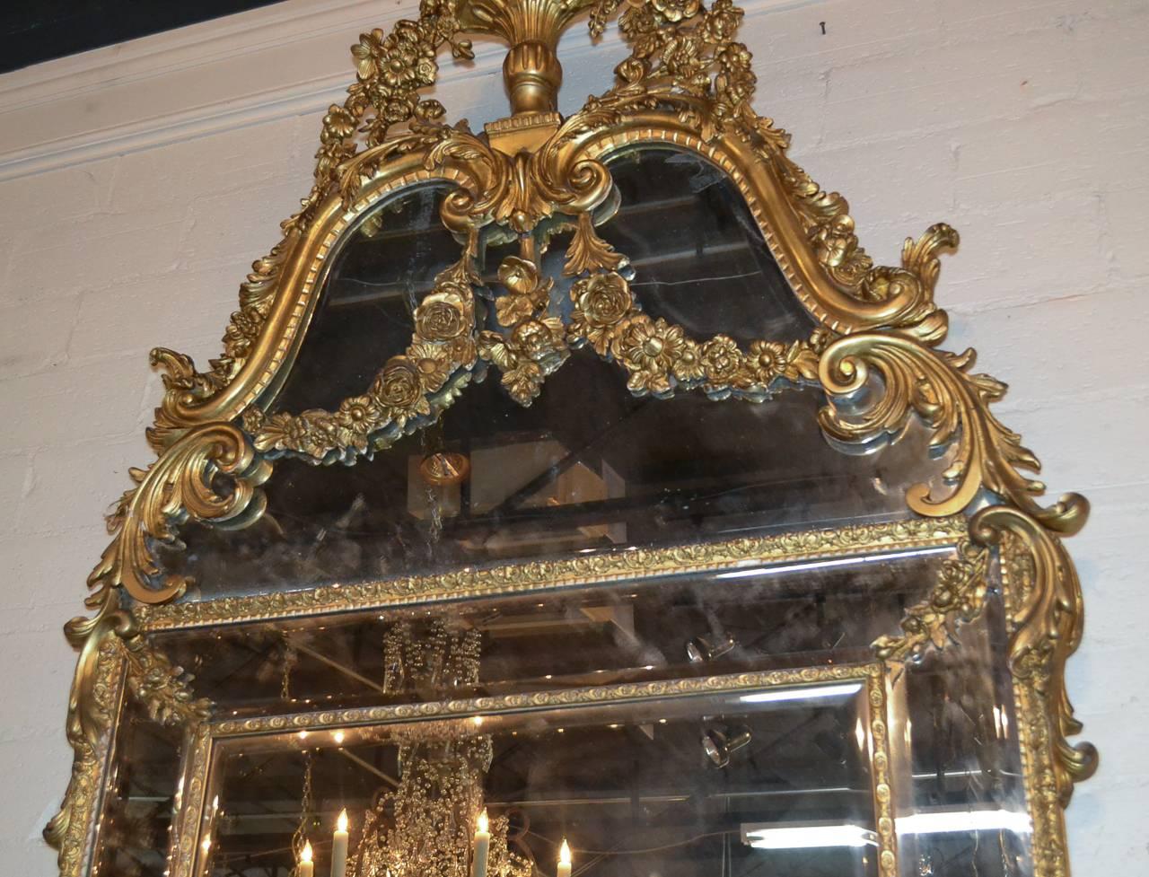 Fine French Louis XVI Giltwood Mirror 5